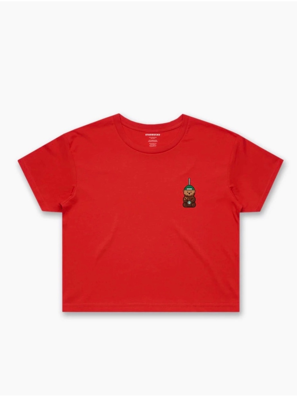 Starbucks Red Cropped Bearista Tee